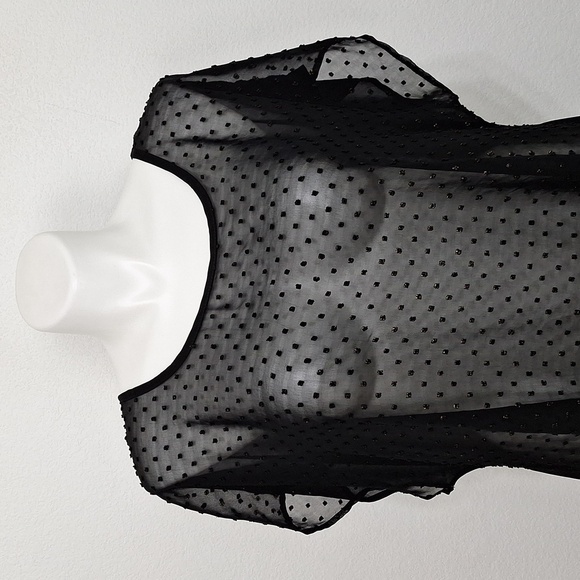 Cha Cha Vente Black Whimsigoth Sheer Swiss Dot High Low Witchy Dress Size 3X - Picture 3 of 12